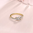 Sparkling Knot Gold & Diamond Finger Ring,,hi-res view 1