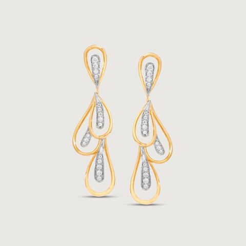 Fluid Elegance Diamond Drop Earrings