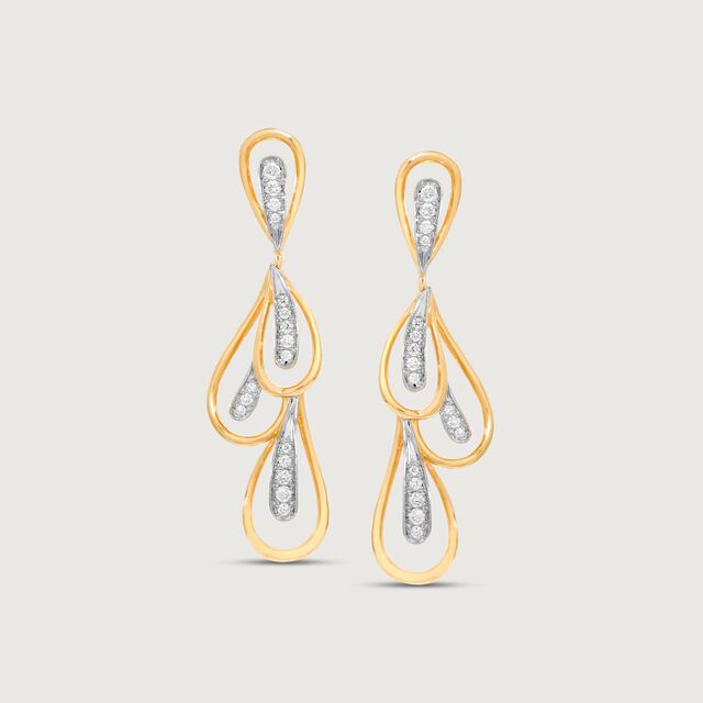Fluid Elegance Diamond Drop Earrings,,hi-res image number null
