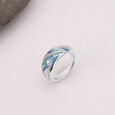Mother of Pearl Wave Silver Ring,,hi-res view 1
