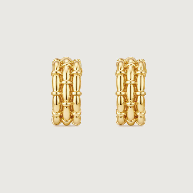 Braided Texture Gold Hoop Earrings,,hi-res image number null