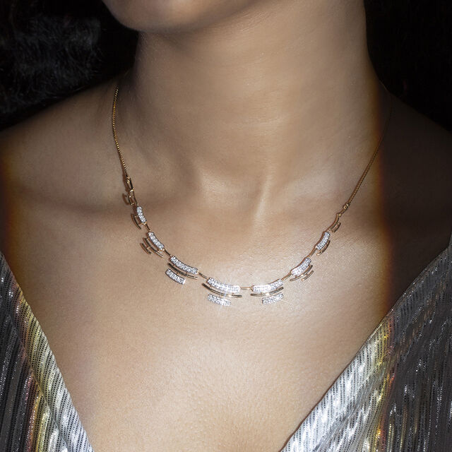Flash Weave Gold & Diamond Nose Pin,,hi-res image number null