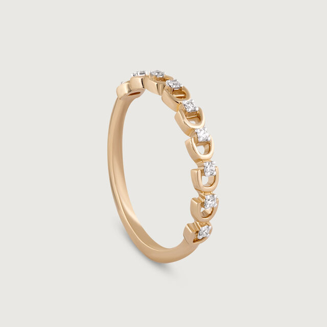 Shimmering Loop Gold & Diamond Ring,,hi-res image number null