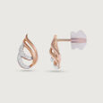Twisted Sparkle Gold & Diamond Stud Earrings,,hi-res view 4
