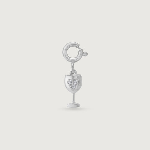 Sparkly Sip Silver Charm