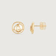 Serene Ripple Gold Stud Earrings,,hi-res view 3