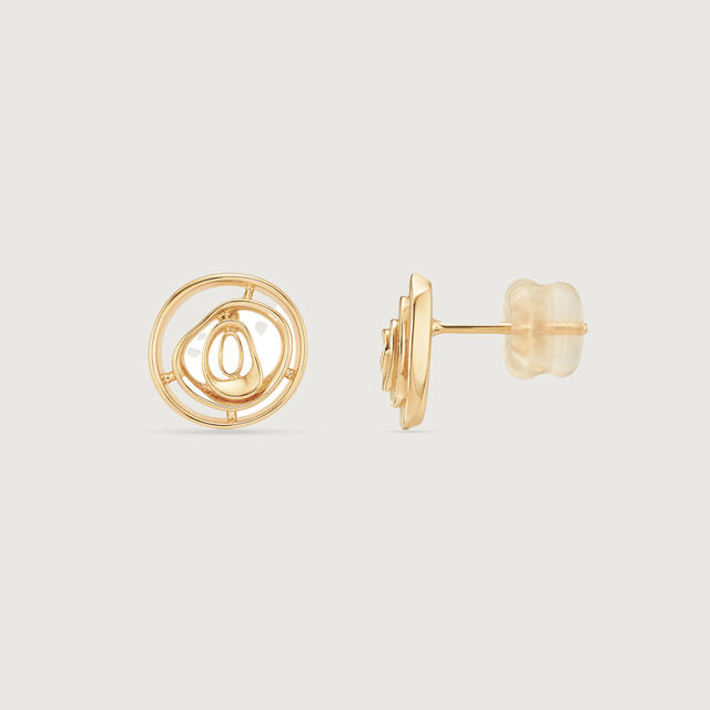 Serene Ripple Gold Stud Earrings,,hi-res image number null