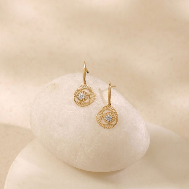 Flowing Aura Diamond Drop Earrings,,hi-res image number null