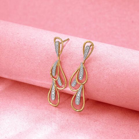 Fluid Elegance Diamond Drop Earrings