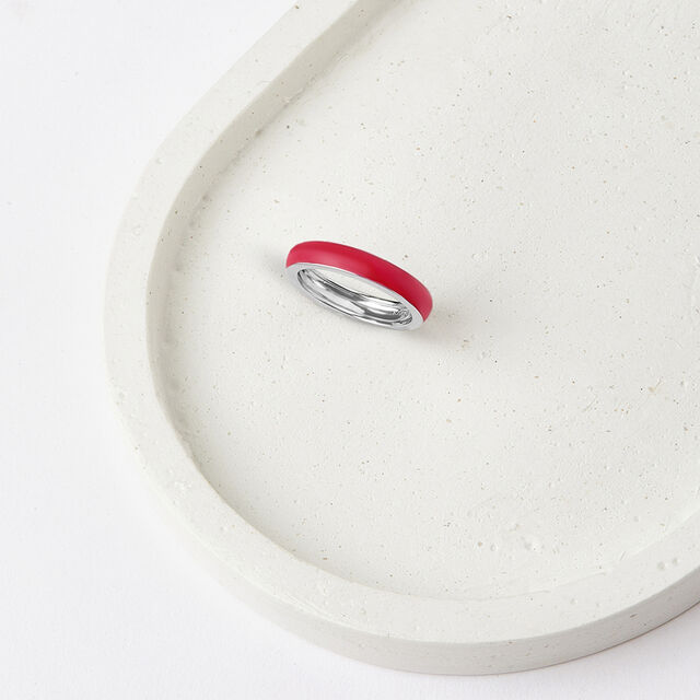 Fiery Red Silver Finger Ring,,hi-res image number null
