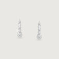 Beaded Radiance Silver Hoop Earrings,,hi-res view 5