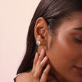 Lustrous Swirl 14 Kt Gold & Pearl Stud Earrings,,hi-res view 2