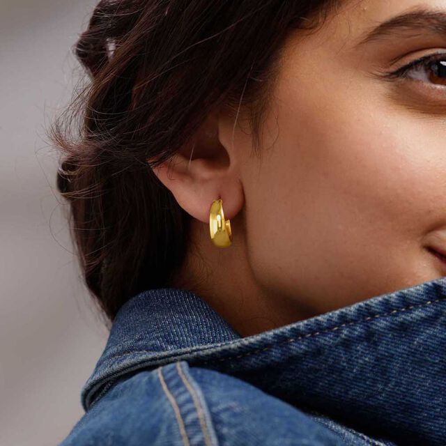 Minimalist Bold Gold Hoop Earrings,,hi-res image number null