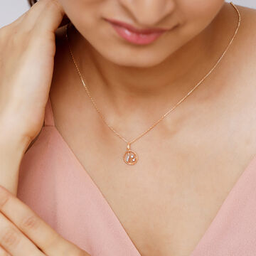 14 KT Yellow Gold Whispering Leaves Diamond Pendant