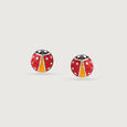 Whimsical Ladybug Silver Stud Earrings,,hi-res view 3