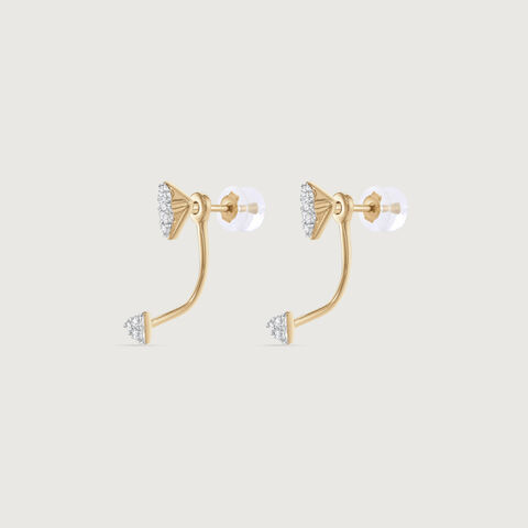 Architectural Arc Diamond Drop Earrings