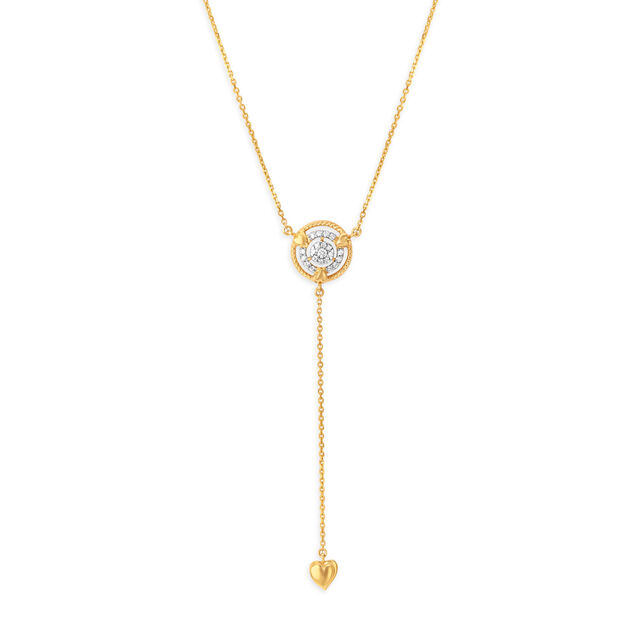 Brilliant 14KT Yellow Gold Diamond Pendant with Chain,,hi-res image number null