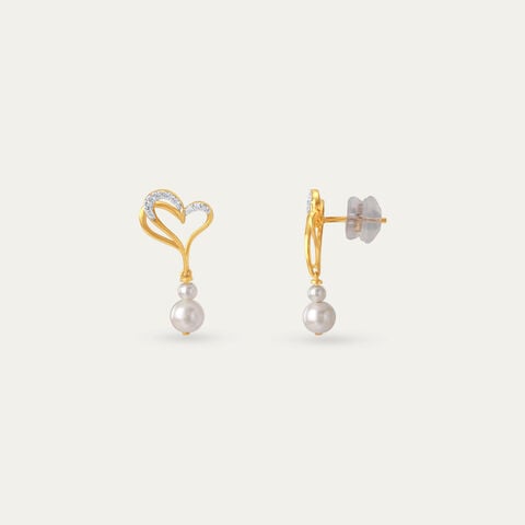 Entwined Love Pearl & Diamond Drop Earrings