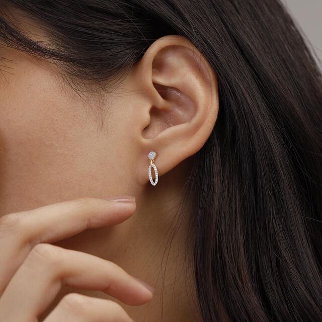 Radiant Loop Diamond Drop Earrings,,hi-res image number null