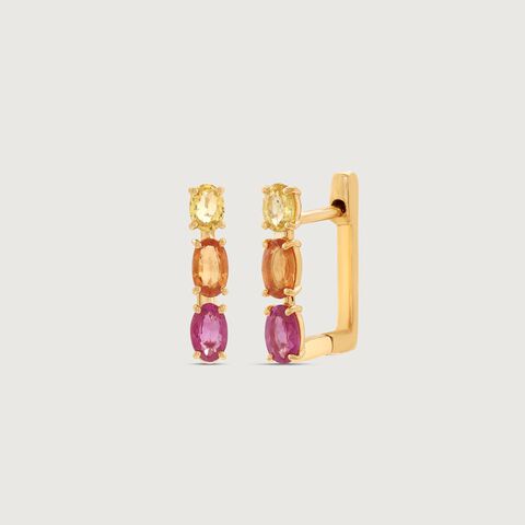 Vivid Edge Sapphire Hoop Earrings