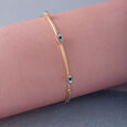 Cosmic Elegance Evil Eye Gold Bangle,,hi-res view 1