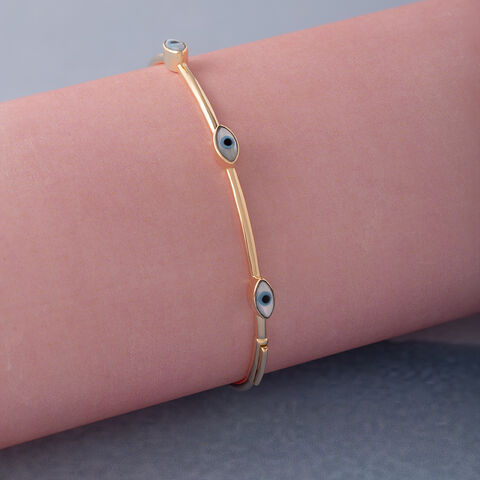 Cosmic Elegance Evil Eye Gold Bangle