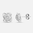 Contemporary Dazzle Silver Stud Earrings,,hi-res view 4