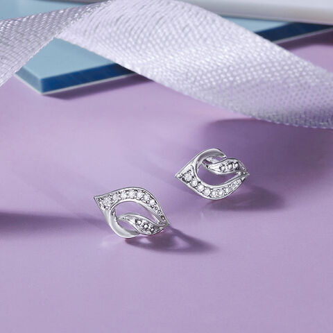 Artistic Twist Silver Stud Earrings