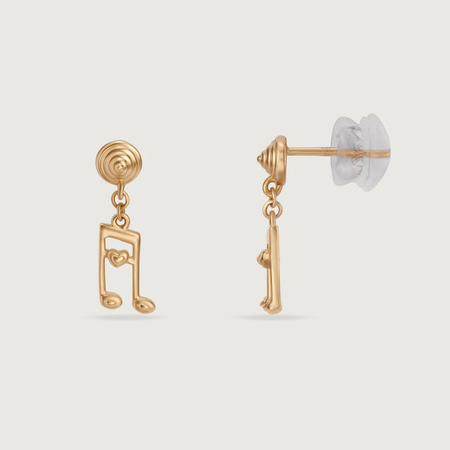 Melodic Love Note 14KT Gold Drop Earrings,,hi-res image number null