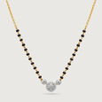 Radiant Charm 14 Kt Gold and Diamond Mangalsutra,,hi-res view 3