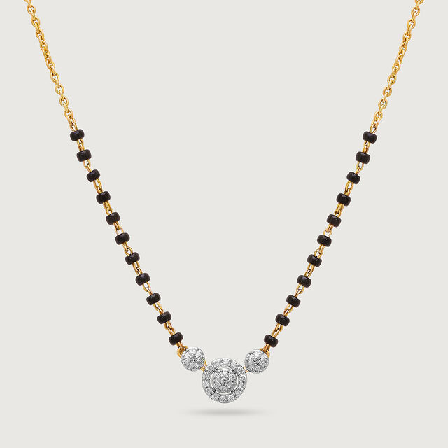 Radiant Charm 14 Kt Gold and Diamond Mangalsutra,,hi-res image number null