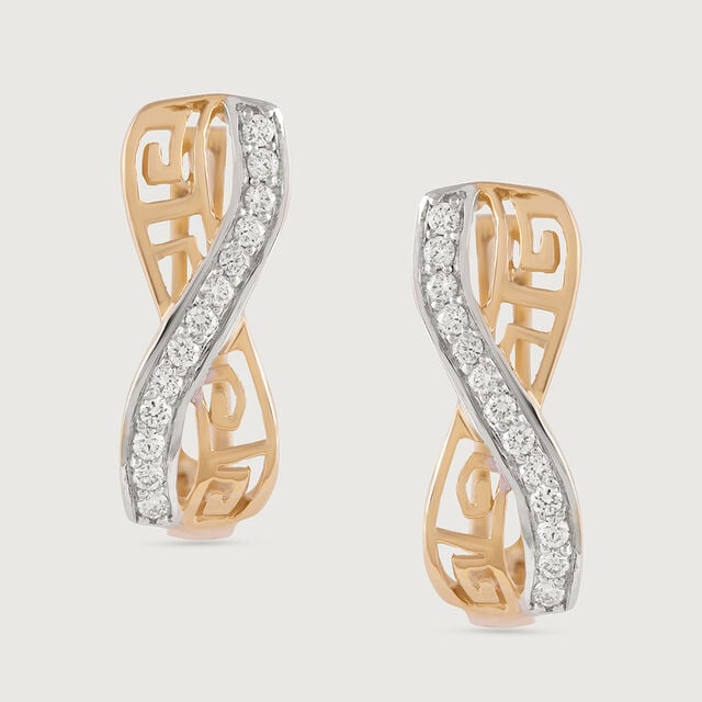 Infinity Chic Gold & Diamond Hoop Earrings,,hi-res image number null