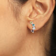 Electric Pop Silver Stud Earrings,,hi-res view 1