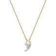 14KT Yellow Gold Dual Curves Diamond Necklace,,hi-res view 2