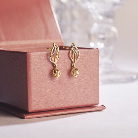 Fluid Layered Gold Drop Earrings