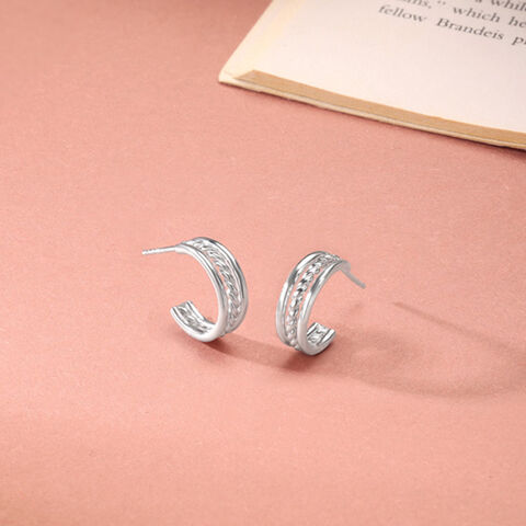 Chic Rope Silver Earrings