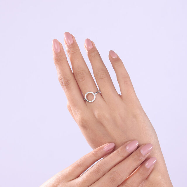Subtle Halo Silver Ring,,hi-res image number null