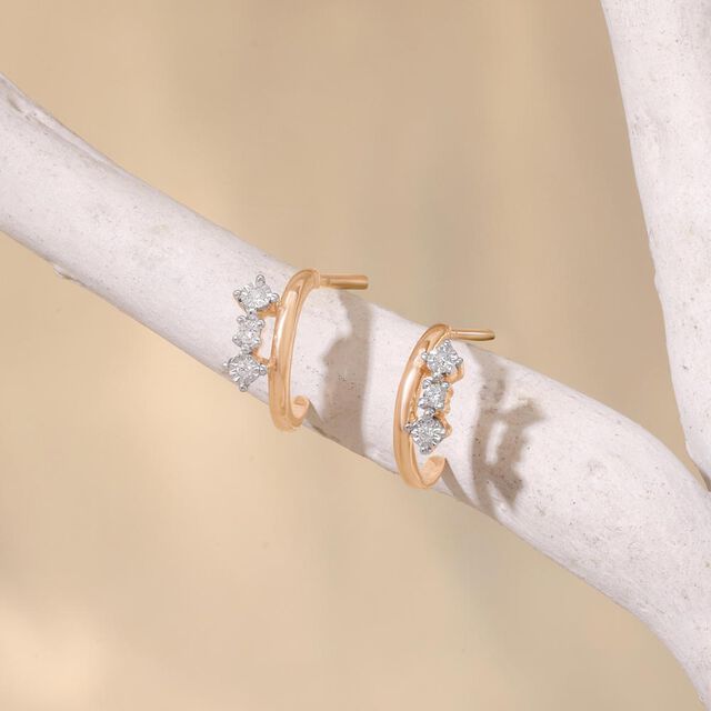Soft Spark Diamond Hoop Earrings,,hi-res image number null