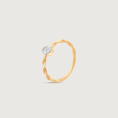 Twisted Halo Diamond Ring