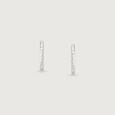 Hammered Luster Silver Hoop Earrings,,hi-res view 5