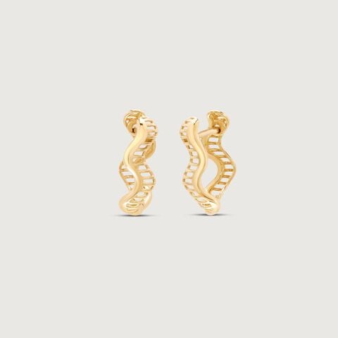 Aura Ripple Gold Hoop Earrings
