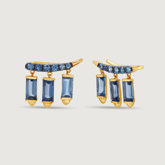 Skyline Sparkle 14KT London Blue Topaz Drop Earrings,,hi-res image number null