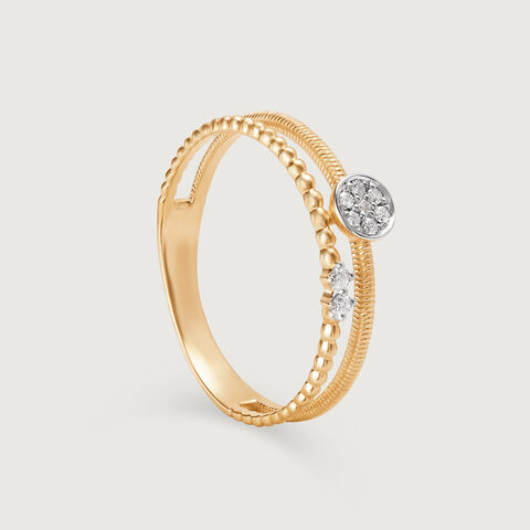 Sleek Stardust 14KT Gold & Diamond Ring