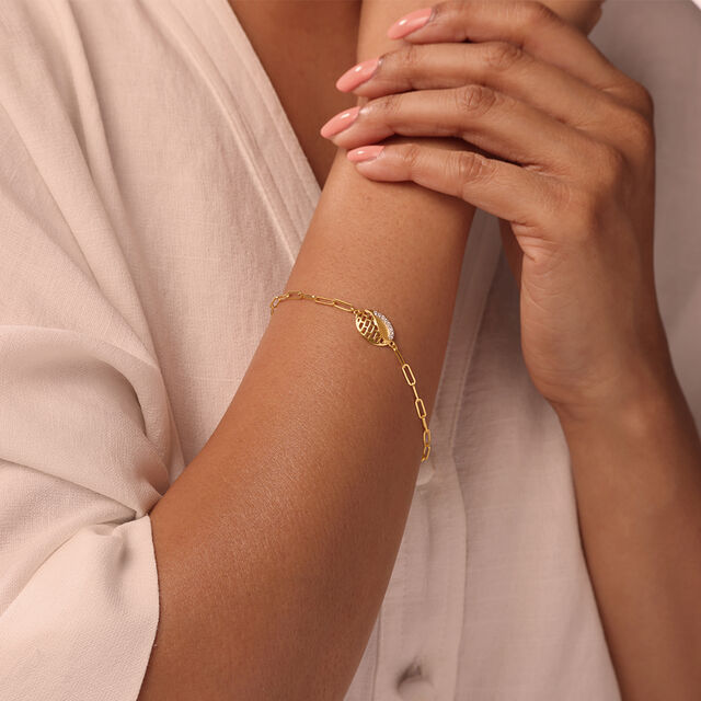Golden Ellipse 14KT Gold & Diamond Bracelet,,hi-res image number null