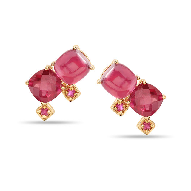Razzle Dazzle 14KT Ruby Stud Earrings,,hi-res image number null
