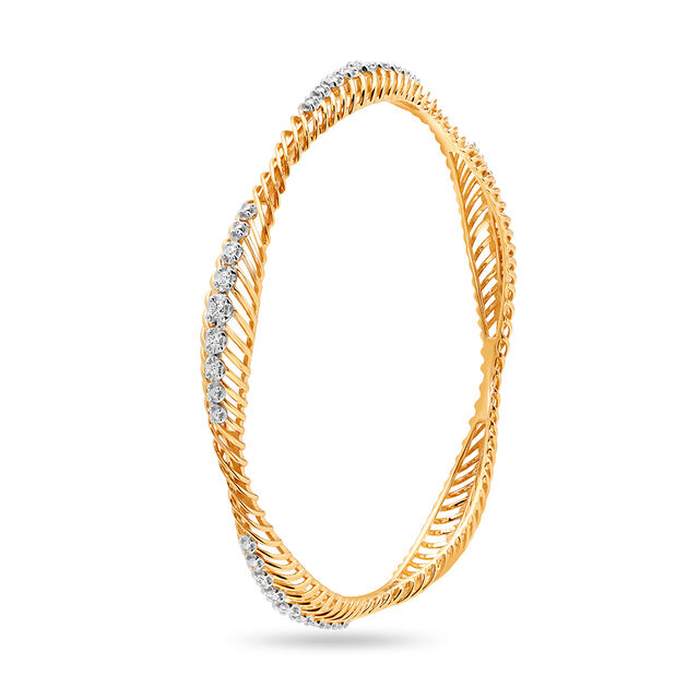 14kt Yellow Gold Slant Line Bangle,,hi-res image number null