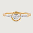 Timeless Circle Gold & Diamond Finger Ring,,hi-res view 3