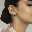 Butterfly Bliss Gold & Diamond Hoop Earrings,,hi-res view 2