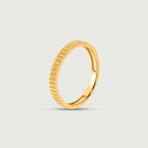 Sleek Textured Gold Ring