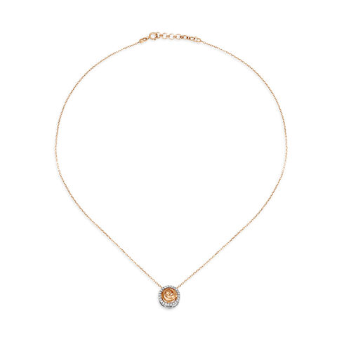 14kt White And Rose Gold Diamond Pendant with Chain